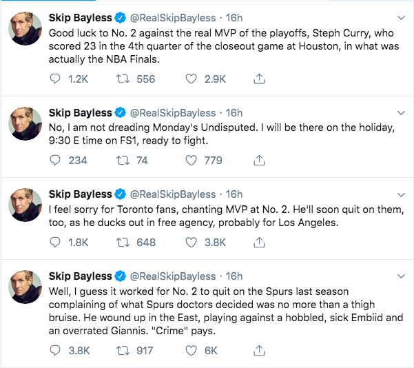 Skip Bayless on Twitter