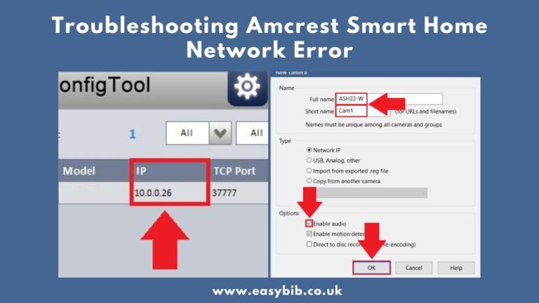 Amcrest Smart Home Network Error