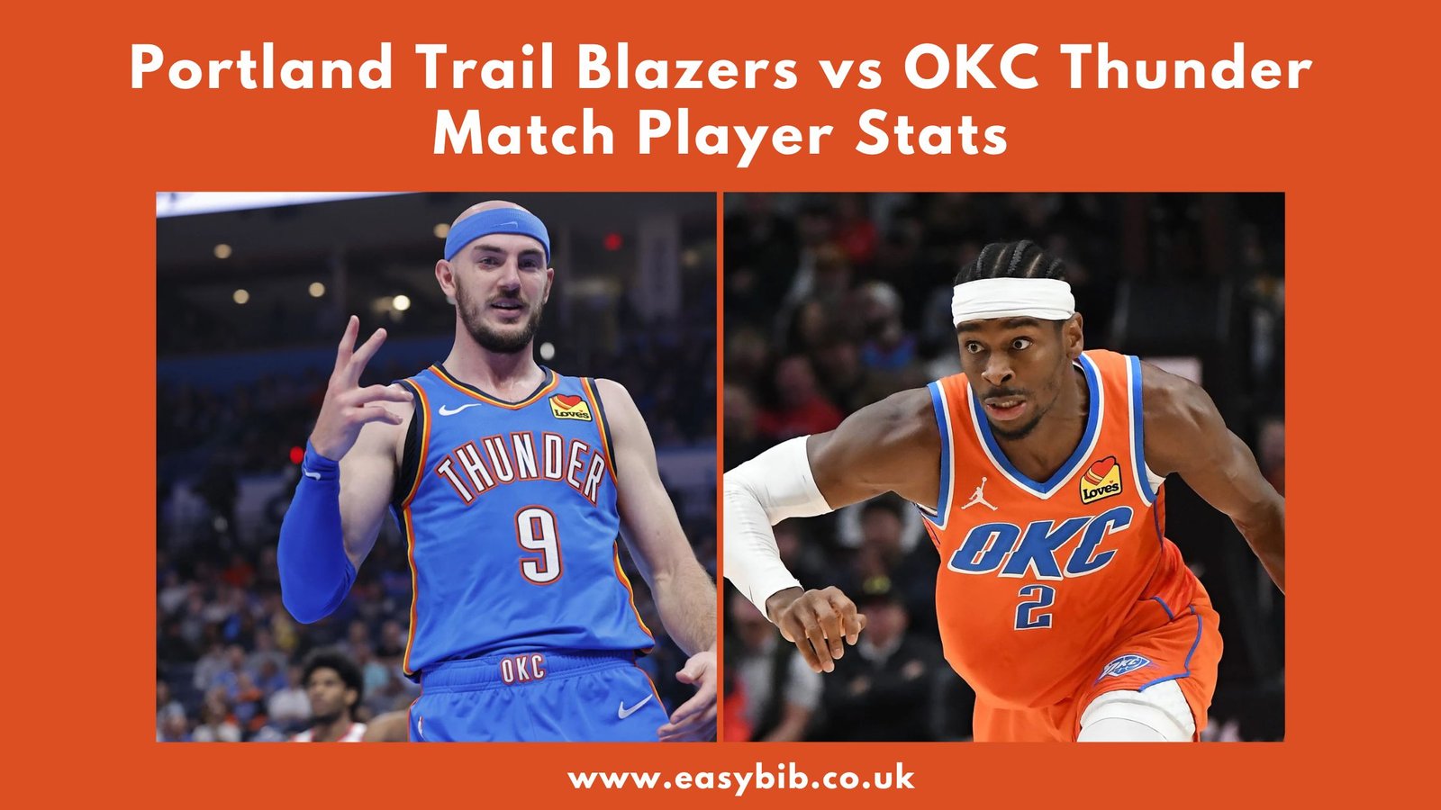 Portland Trail Blazers vs OKC Thunder Player Stats