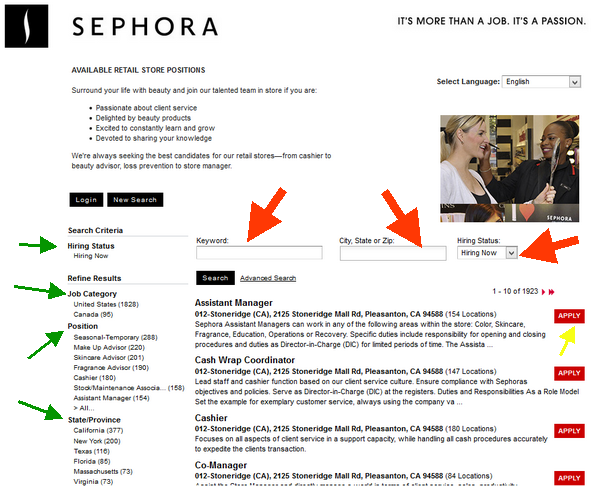 Sephora Careers Website